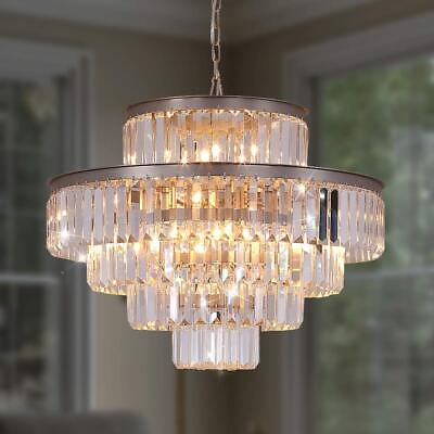 #ad GMlixin Crystal Chandeliers Pendant High Ceiling Lights 5 Tier 24 Inch Chande... $481.32