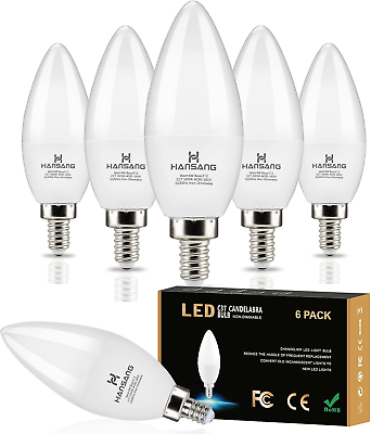 #ad E12 LED Candelabra Bulbs 3000K Soft White 6 Pack $29.65
