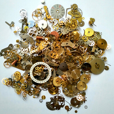 #ad 60g Steampunk Watch Movement Parts Gears Cogs Wheels Assorted Lot Industrial Art $12.90