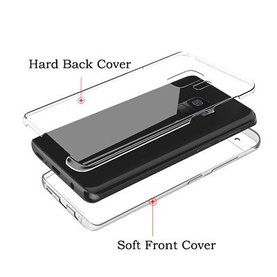 #ad For Samsung 360 Degree Full Body Cover Clear Soft TPU SiliconePlastic Back Case $5.50