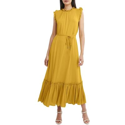 #ad BCBGMAXAZRIA Womens Yellow Sleeveless Long Casual Maxi Dress XL BHFO 6498 $65.99