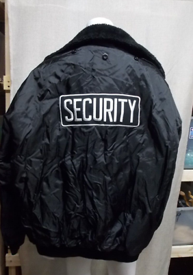 #ad Tuff Guard Security Heavy Black coat mens 2xl Flag patch $27.00