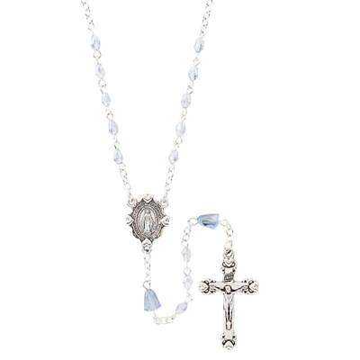 #ad Petite Silver Rosary Necklace Great Gift Catholic Rosery for First Communion $27.05
