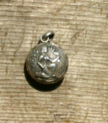 #ad VTG PUFFY 3D CHARM STERLING SILVER ZODIAC VIRGO VIRGIN MEXICAN AZTEC MEXICO GIFT $43.21