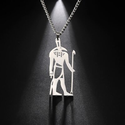 #ad Gothic Egyptian Great of Strength Seth Pendant Necklace Stainless Steel Necklace $6.98