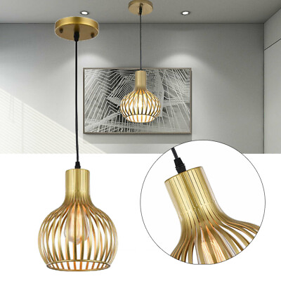 #ad Modern Pendant Light Gold Hanging Ceiling Kitchen Island Metal Cage Fixture Lamp $21.90