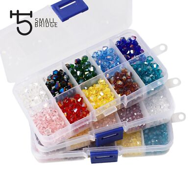 #ad Czech Bicone Glass Beads Faceted Loose Spacer Bead Jewelry Making Accessory $16.03