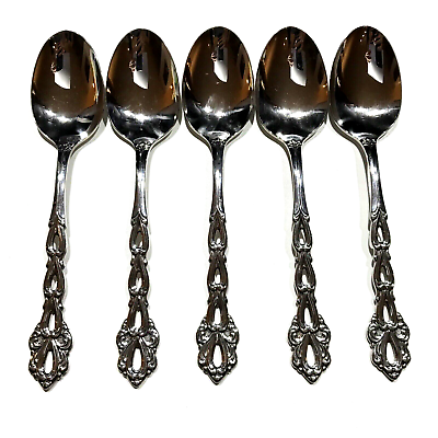 #ad 5 Oneida Community Chandelier Oval Place Soup Spoons EXCELLENT 7quot; $36.50