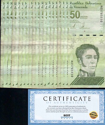 #ad VENEZUELA 50 DIGITALES qty 20 2021 CIRC 50 million Banknotes USA BEST COA $99.99