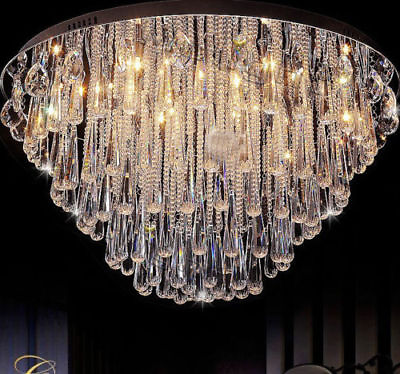 #ad #ad Crystal Chandelier Light Fixture Foyer Bedroom Flush Mounted Light Ceiling Lamp $250.24
