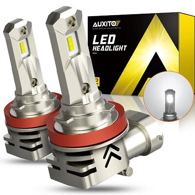 #ad AUXITO LED H11 Headlight Low 6000K Bulbs Beam Conversion Kit Crystal Globe White $35.14