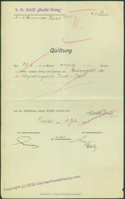 #ad Austria WWI KuK Navy SMS Sankt Georg Document 44292 $129.54