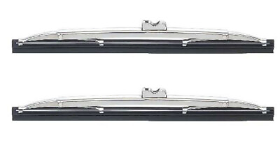 #ad Pair 10quot; Polished Stainless Steel Front Windshield Wiper Blades Wrist Type $19.75