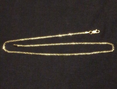 #ad Gold Chain 14k Gold Vermeil Cuban Link 16in 2mm .925 Italy $23.99