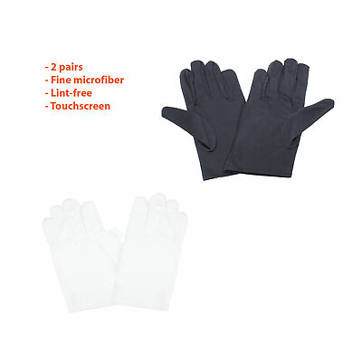 #ad 2Pairs Microfiber Watch Jewelry Hobby Care Handling Inspection Touchscreen Glove $11.90