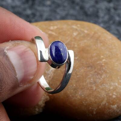 #ad Genuine Lapis Lazuli Ring Lapis Lazuli Silver Ring Handmade Ring for women $14.75