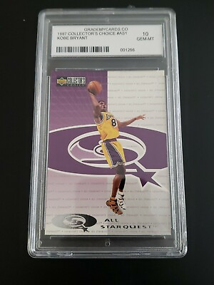 #ad Kobe Bryant 1997 Collectors Choice All Star Quest Graded GEM 10 LAKERS $350.00