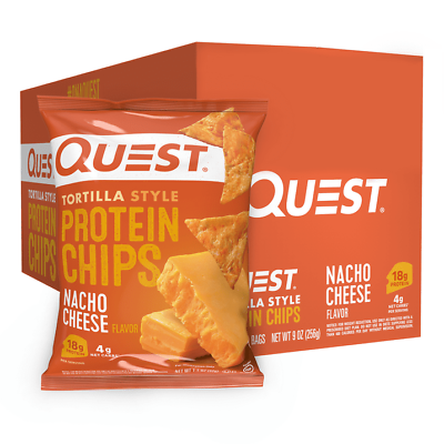 #ad Quest Tortilla Style Protein Chips Nacho Cheese 8 Bags $16.99