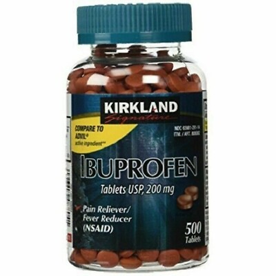 #ad Kirkland Signature Ibuprofen 200 mg 500 ct Tablets USP COMPARE TO ADVIL $10.88