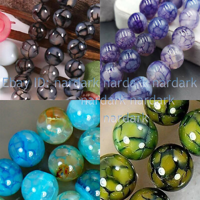 #ad 6 8 10mm Multicolor Dragon Veins Agate Onyx Gemstone Round Loose Beads 15#x27;#x27; $4.50
