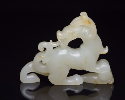 #ad Top China Natural Hetian Jade Carved Exquisite Dragon Statues Exquisite Figurine $209.99