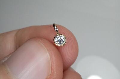 #ad 0.12ct VS clarity Diamond Charm Tiny Diamond Pendant Bezel Diamond $220.00
