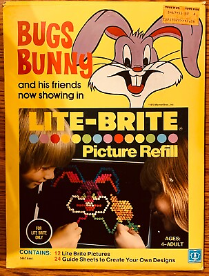 #ad Bugs Bunny amp; Friends 1978 Lite Brite Unused Unpunched Refills Vintage Asst 5467 $16.99
