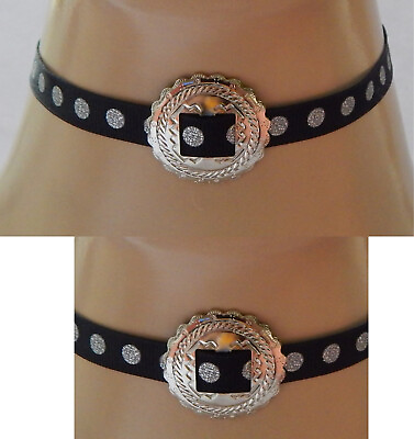 #ad Circle Choker Necklace Handmade Silver Black Fashion NEW Collar Women Chain $12.99