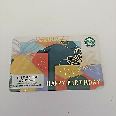 #ad HTF Starbucks Happy Birthday Gift Card Never Swiped No Value Gift Presents #6169 $2.49