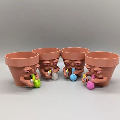 #ad Resin Garden Planter Desktop Decoration Gift Cartoon Cute Plant Pots Smoking $13.99