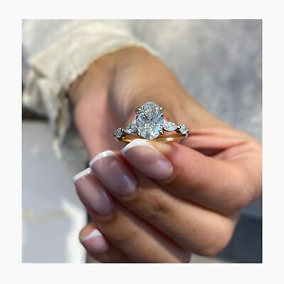 #ad Diamond Engagement Ring Oval F VS1 IGI Certified 2.55 Carat Lab created Platinum $3849.99
