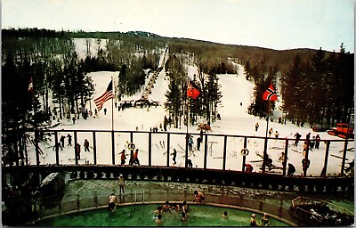#ad Vtg West Dover Vermont VT Sauna Pool Mt. Snow Ski Resort Chrome View Postcard $5.99