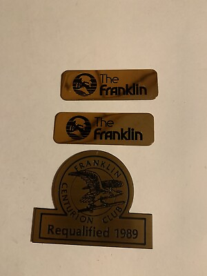 #ad THE FRANKLIN LIFE INSURANCE CO. SPRINGFIELD ILL quot;THE FRANKLINquot; GOLD TONED TAGS $6.50