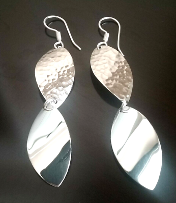 #ad Erick#x27;s Sterling Silver Dangle Petal Earrings Taxco.925 $55.00
