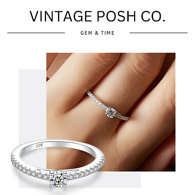 #ad Moissnaite Ring For Women 925 Sterling Silver Finger Ring Moissnaite Ring $16.75