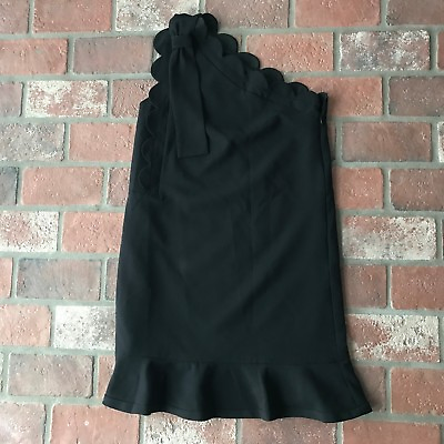 #ad Victoria Beckham Target Womens Size Small DRESS Black Scallop Bow Party $18.00