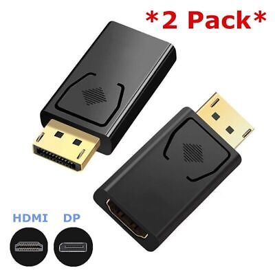 #ad 2 x Display Port to HDMI Displayport DP HDMI Cable Adapter Video cord HDTV PC $3.68