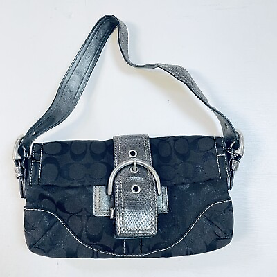 #ad COACH Black and Silver Mini Bag Good Condition $40.00