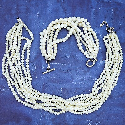 #ad Lot Freshwater Pearl Multi Strand Layered Necklace Bracelet $33.00
