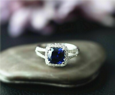 #ad 925 Sterling Silver Certified Natural Blue SappphireHandmade Ring Gift Free Ship $42.00