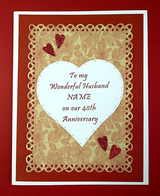 #ad 40th Wedding Anniversary Card for Husband with Personalized Name amp; Verse inside $5.20