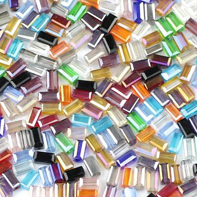 #ad Austrian Glass Crystal Beads Rectangle Space Loose Bead Jewelry Making 50Pcs $5.49
