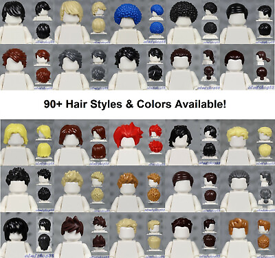 #ad LEGO MALE Hair Pieces PICK COLORS amp; STYLE Minifigure Wigs Hat Town City $1.79