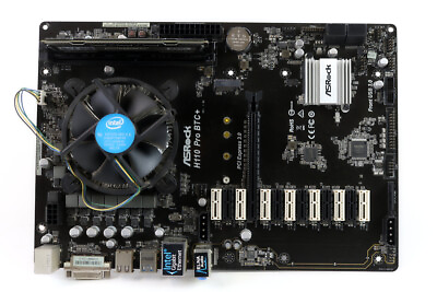 #ad Full Kit MB CPU RAM ASRock H110 Pro BTC 13 Slot GPU Mining Motherboard F... $84.95