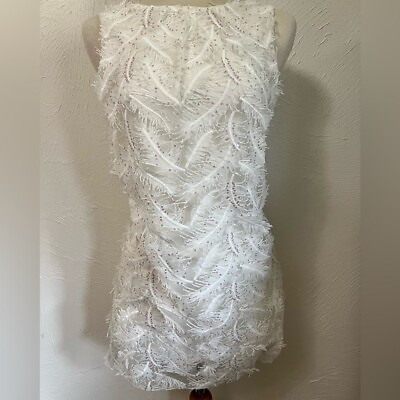 #ad Guess White Dress W Fringe Leaf amp; Sparkly Embellishments $35.00