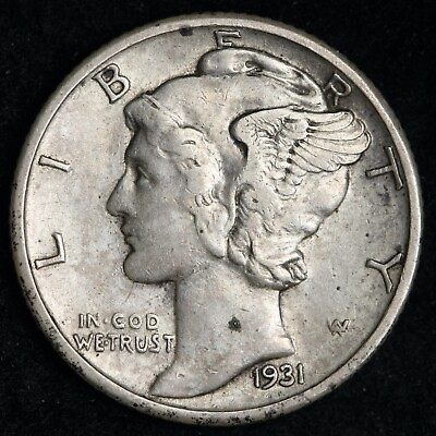 #ad 1931 S Mercury Silver Dime CHOICE AU E292 UTCB $39.53