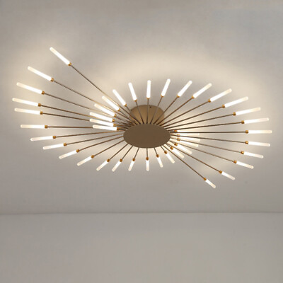 #ad #ad Modern Sputnik Semi Flush Mount Ceiling Lamp LED Chandelier Lighting Vintage $99.00