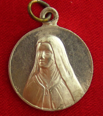 #ad Vintage SAINT THERESE OF THE CHILD JESUS Medal Religious Holy French Aluminum $8.99
