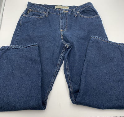 #ad Cabalas Womens Fleece Lined Jeans Sz 12 Short 29quot; Inseam Casuals Blue Denim $16.99