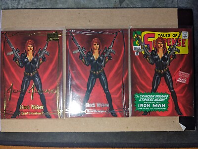 #ad 2016 Marvel Masterpieces Black Widow #63 Base Gold Signature What If Rainbow $25.00